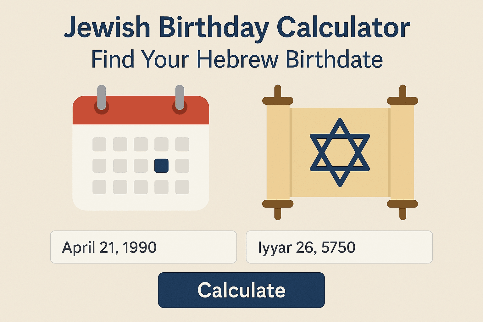 Jewish Birthday Calculator – Find Your Hebrew Birthdate